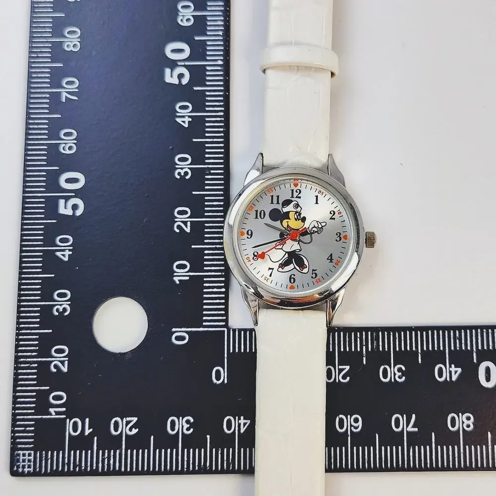 Disney Nurse Minnie Mouse White Watch – Silver Face